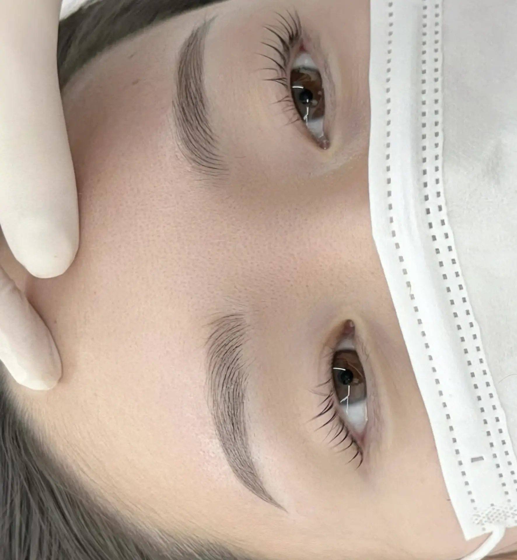 Ombre brows correction after bad tattoo