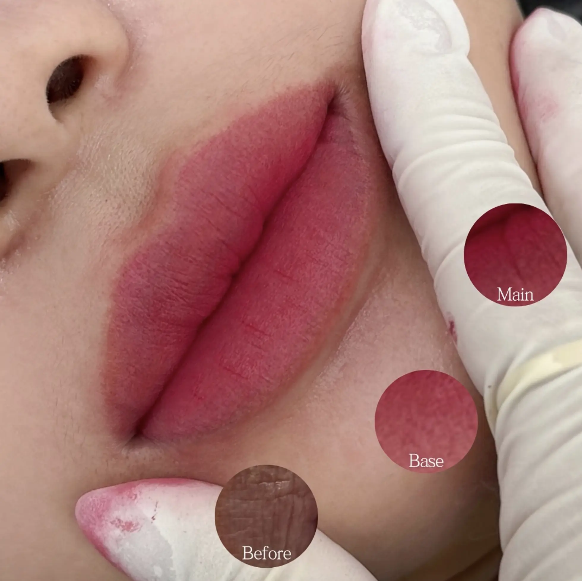 Natural lip colour with lip blush and lipstick